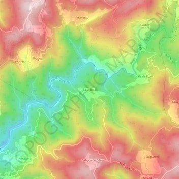 Lourizela topographic map, elevation, terrain