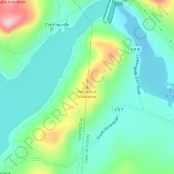 Woodcock Mountain topographic map, elevation, terrain