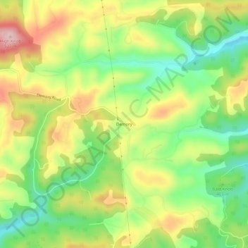 Demory topographic map, elevation, terrain