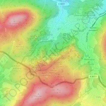 Mamut topographic map, elevation, terrain