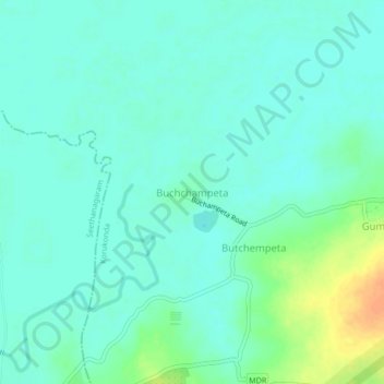 Buchchampeta topographic map, elevation, terrain