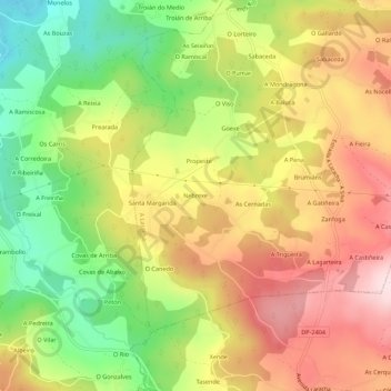 Nebrexe topographic map, elevation, terrain