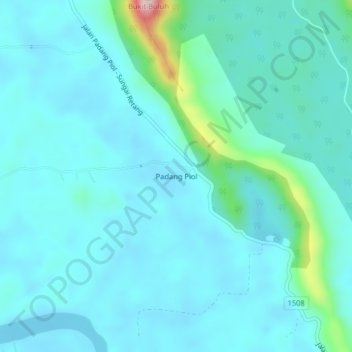 Padang Piol topographic map, elevation, terrain