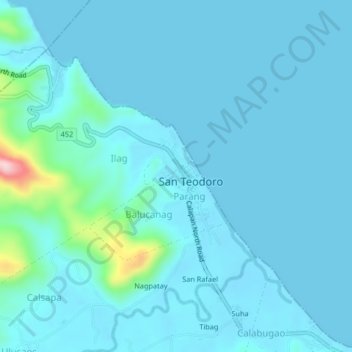 Poblacion topographic map, elevation, terrain