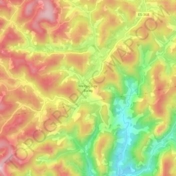 Melgaço de Baixo topographic map, elevation, terrain