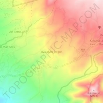 Babakan Bogor topographic map, elevation, terrain