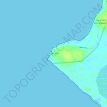 Cape Cross topographic map, elevation, terrain