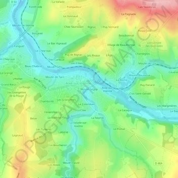 Moulin Seguy topographic map, elevation, terrain