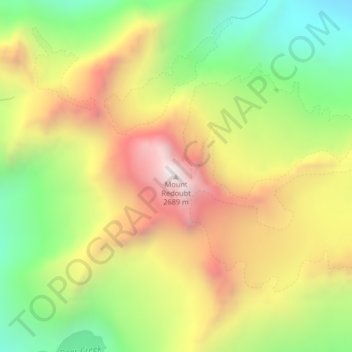 Mount Redoubt topographic map, elevation, terrain