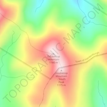Doubletop Mountain topographic map, elevation, terrain