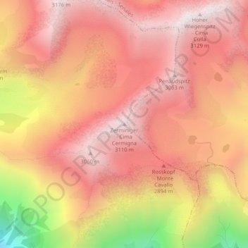 Zerminiger topographic map, elevation, terrain