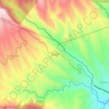 Timago topographic map, elevation, terrain