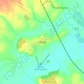 Oaksey topographic map, elevation, terrain