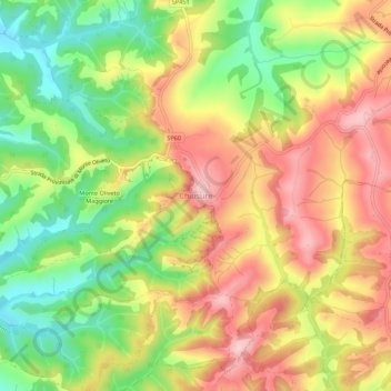 Chiusure topographic map, elevation, terrain