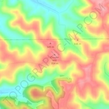 Cooper Hill topographic map, elevation, terrain