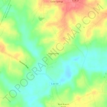 Elgin Farms topographic map, elevation, terrain