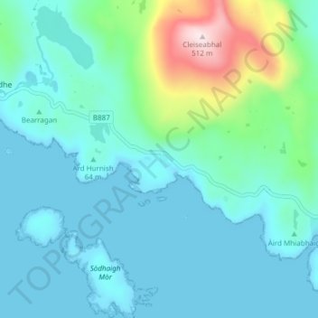 Cliasmol topographic map, elevation, terrain