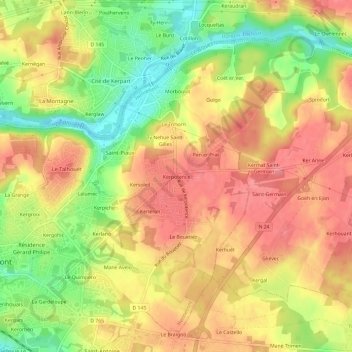 Kerpotence topographic map, elevation, terrain