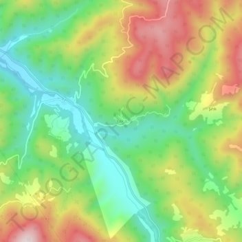 Yaka topographic map, elevation, terrain