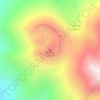 Shastina topographic map, elevation, terrain