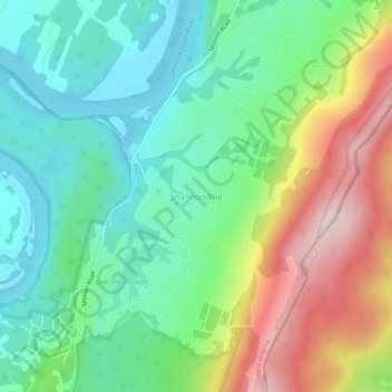 Shannondale topographic map, elevation, terrain