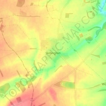 Skillington topographic map, elevation, terrain