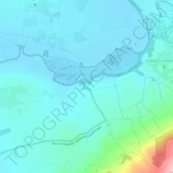 Nafford topographic map, elevation, terrain