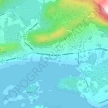 Elnesvågen topographic map, elevation, terrain