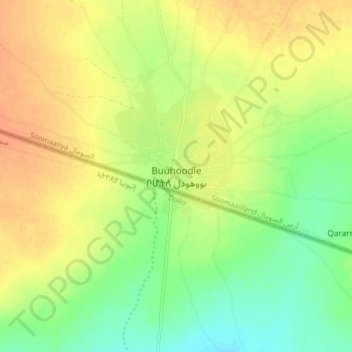Buuhoodle topographic map, elevation, terrain