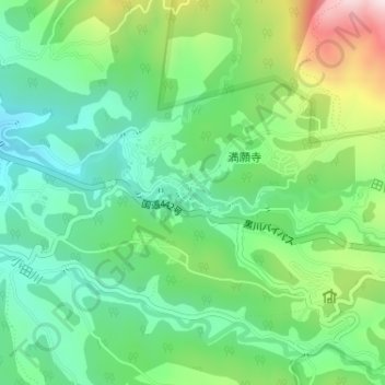 Kurokawa-onsen topographic map, elevation, terrain