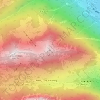 Hirzli topographic map, elevation, terrain