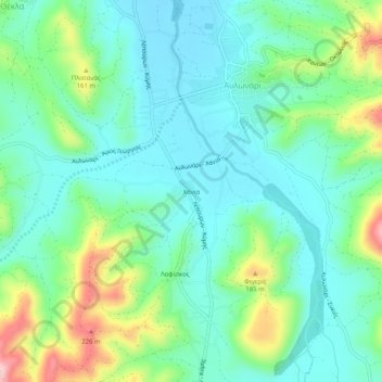 Chania topographic map, elevation, terrain