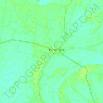 Hariharpara topographic map, elevation, terrain