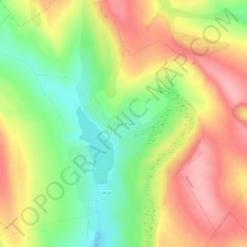 Caraiman topographic map, elevation, terrain