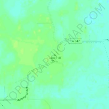 Cane Hill topographic map, elevation, terrain