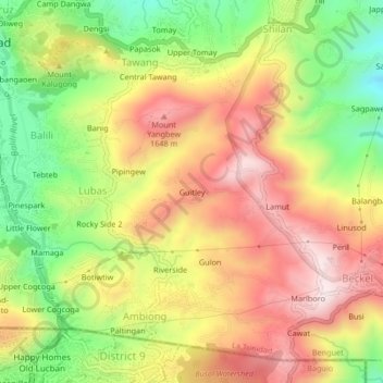 Guitley topographic map, elevation, terrain