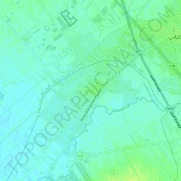 El Marj topographic map, elevation, terrain