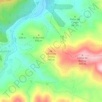 Cerro de la Silla topographic map, elevation, terrain