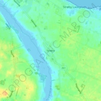 Strøby topographic map, elevation, terrain