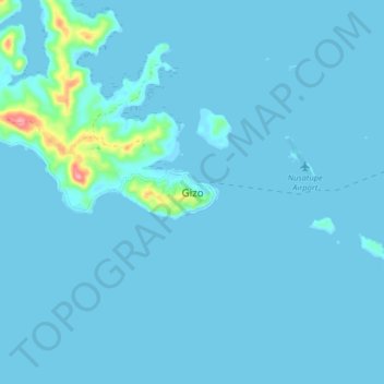 Gizo topographic map, elevation, terrain