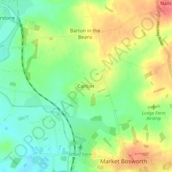 Carlton topographic map, elevation, terrain