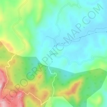 Guthi topographic map, elevation, terrain