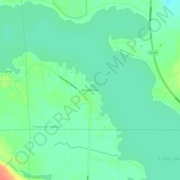 Orchard Point topographic map, elevation, terrain