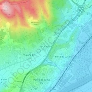 Cabo de Vialonga topographic map, elevation, terrain