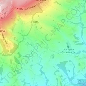 Coreley topographic map, elevation, terrain