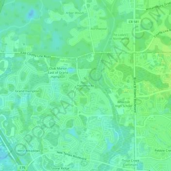 Hammocks topographic map, elevation, terrain