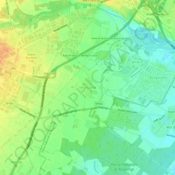 Tetti Valfrè topographic map, elevation, terrain
