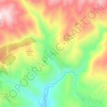 Pletena topographic map, elevation, terrain