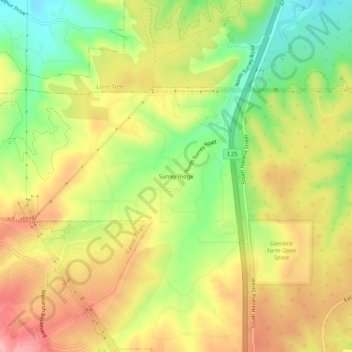 Surrey Ridge topographic map, elevation, terrain