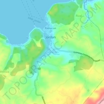Poblacion topographic map, elevation, terrain